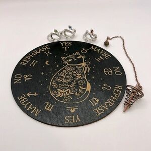 Mystical Starter Kit (Pendulum and Board w/Sacred Snake Rings) NWOT NEVER USED